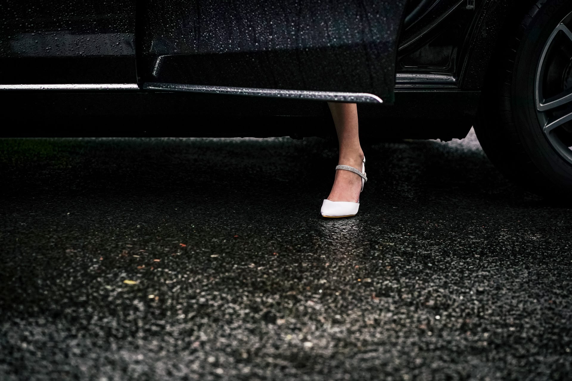 Bride arrives at a Lancashire Wedding