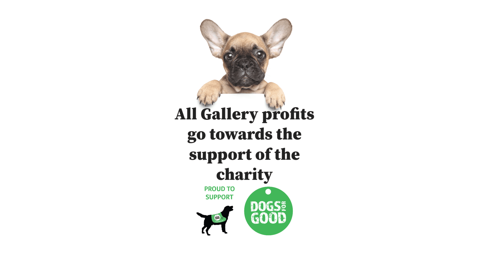 Dogs for Good charity contribution graphic