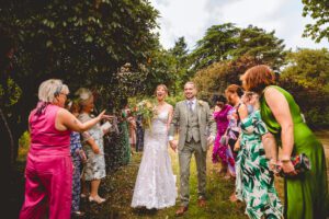 Confetti throwing at Walcot Hall, Shropshire