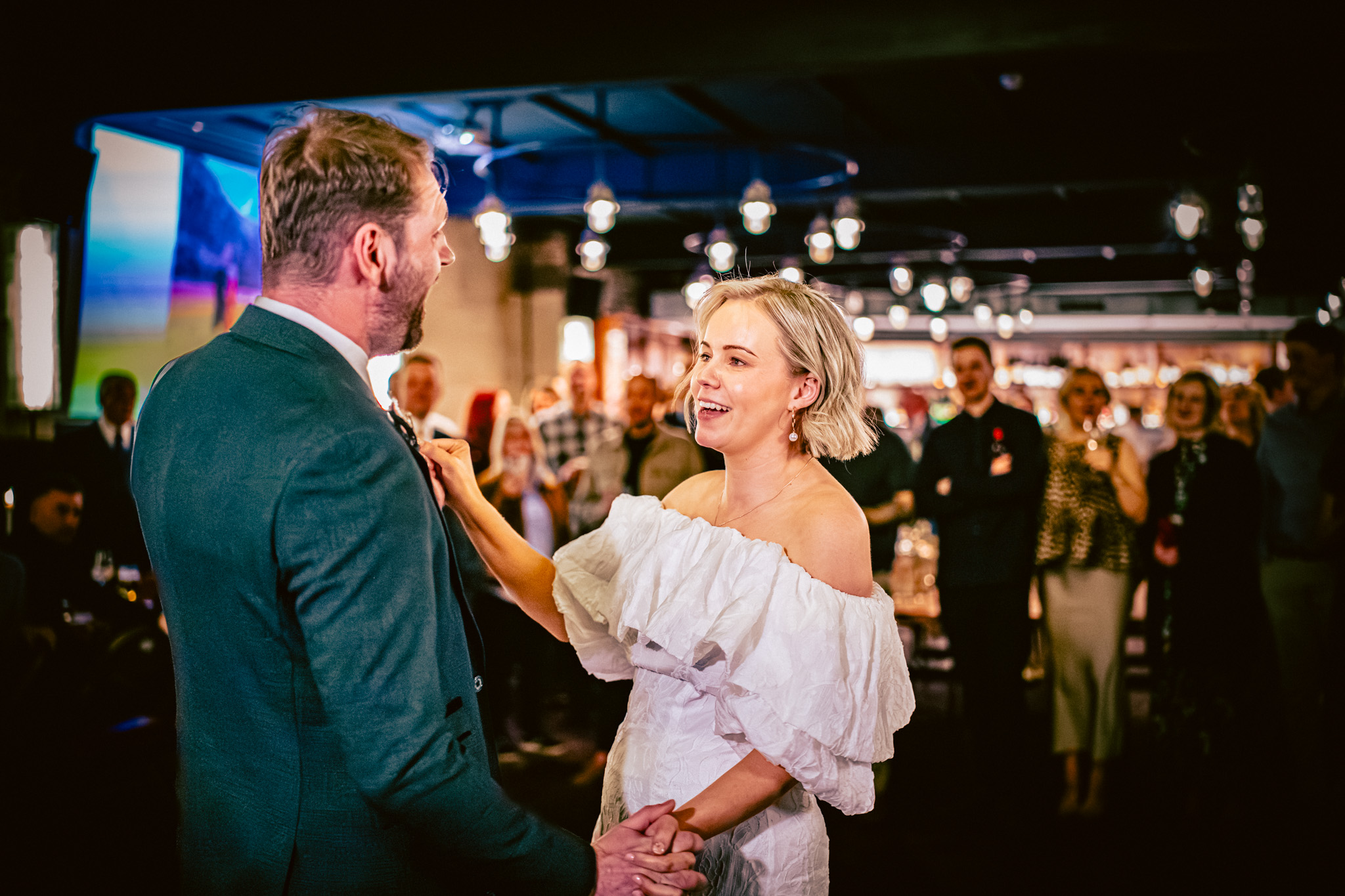 Wedding couples first dance at a wedding reception at The Mowbray in Sheffield