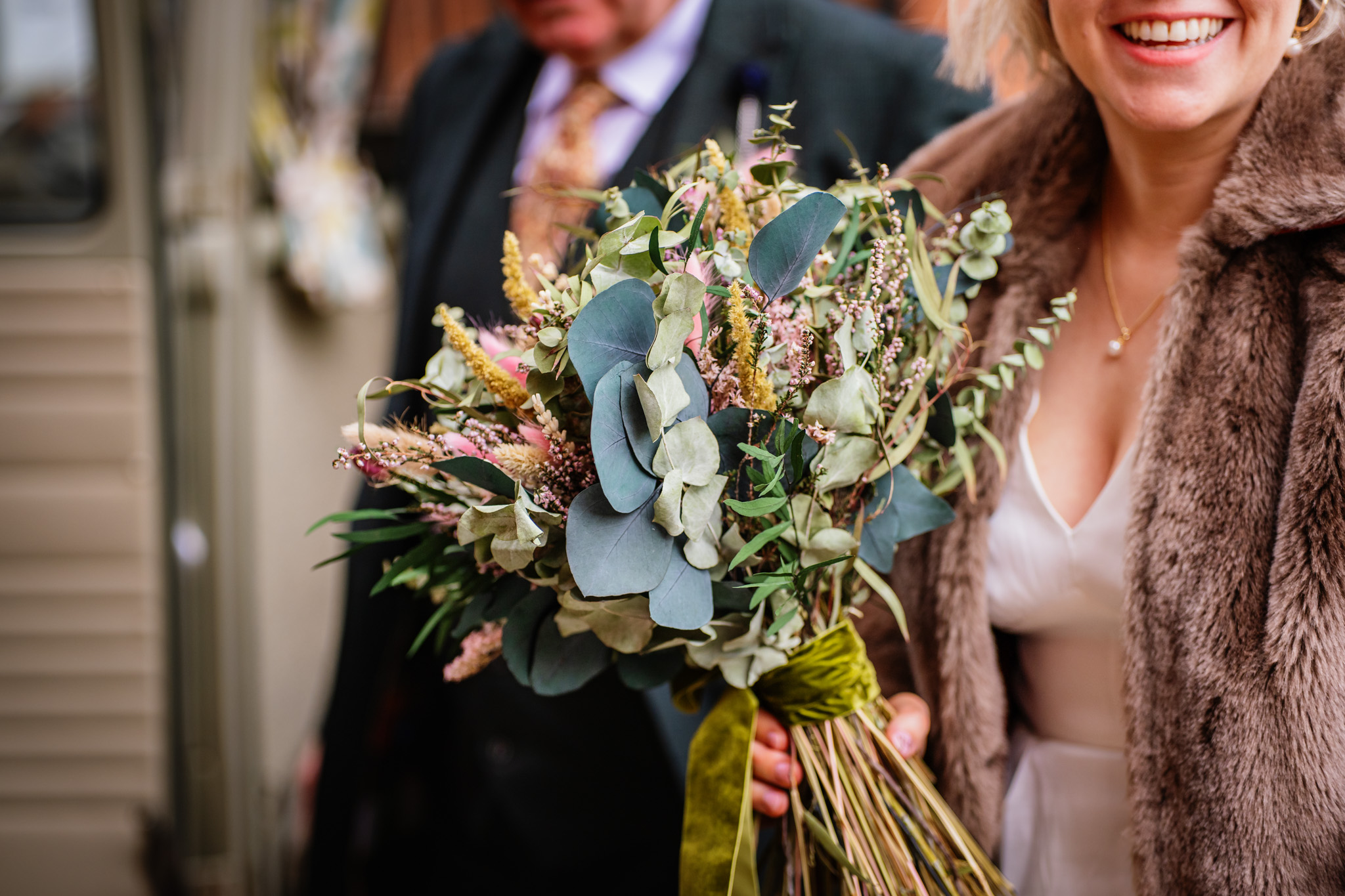 Bride arrives for a relaxed Chimney House wedding in Sheffield